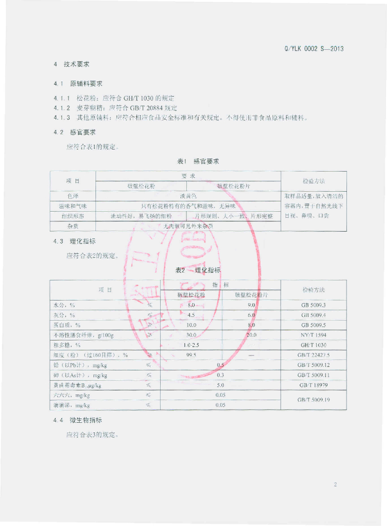 Q/YLK 0002S-2013 标准预览