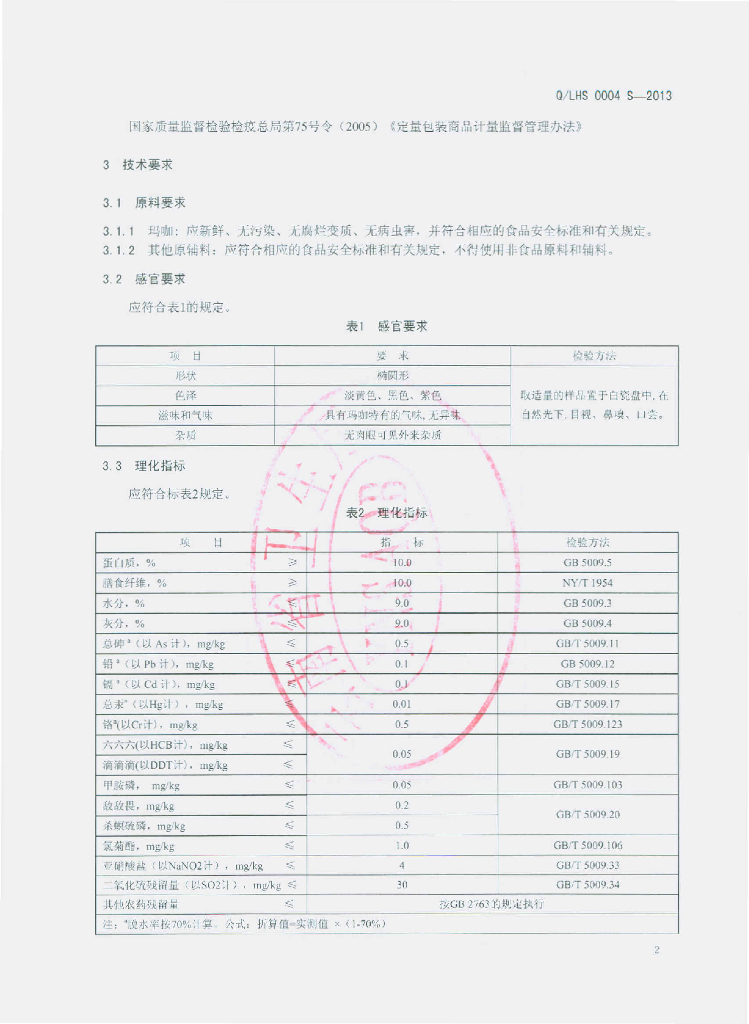 Q/LHS 0004S-2013 标准预览