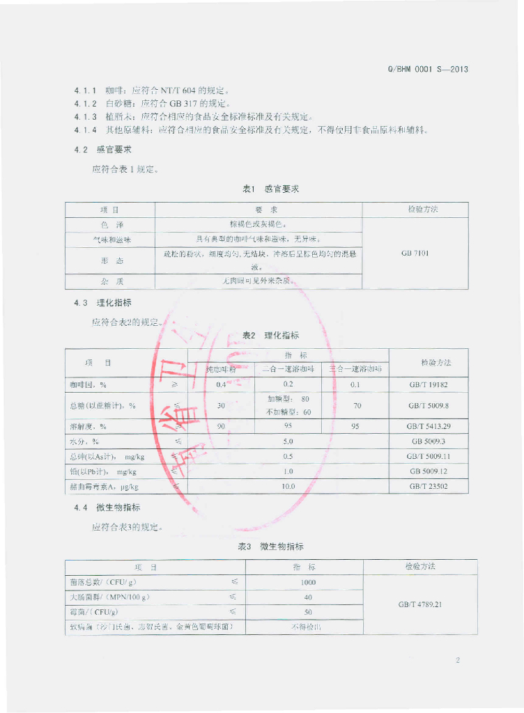 Q/BHM 0001S-2013 标准预览