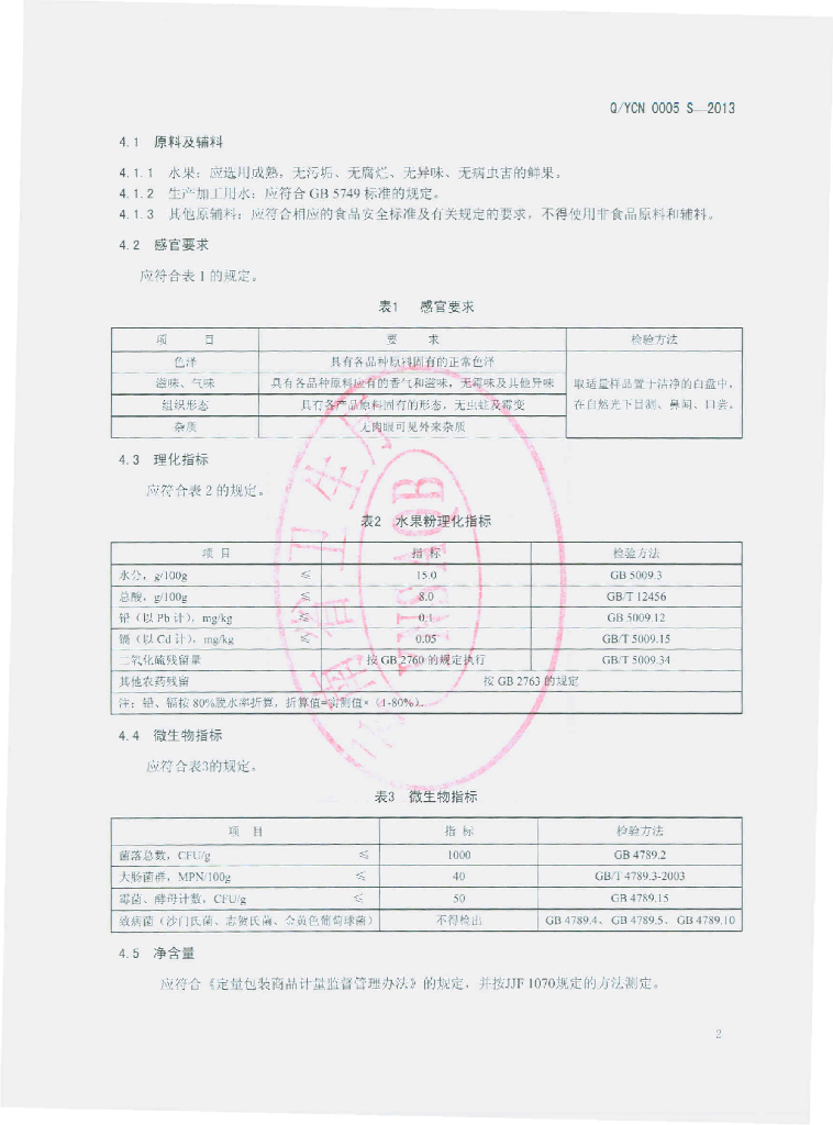 Q/YCN 0005S-2013 标准预览