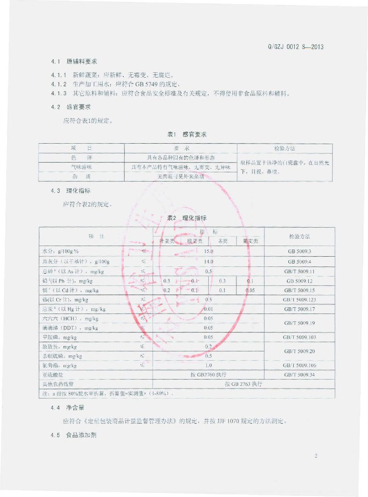 Q/GZJ 0012S-2013 标准预览