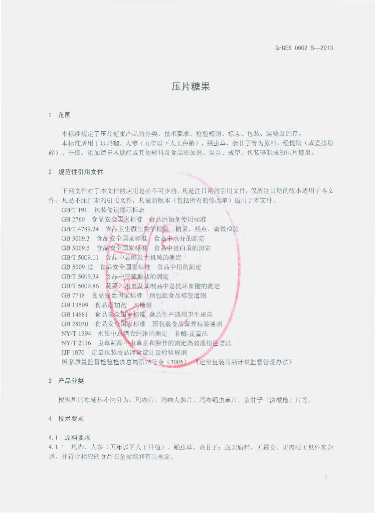Q/GES 0002S-2013 标准预览