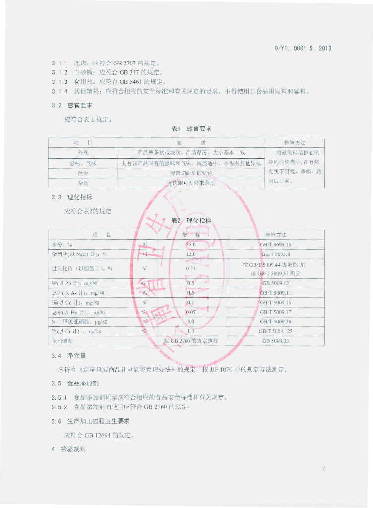Q/YTL 0001S-2013 标准预览