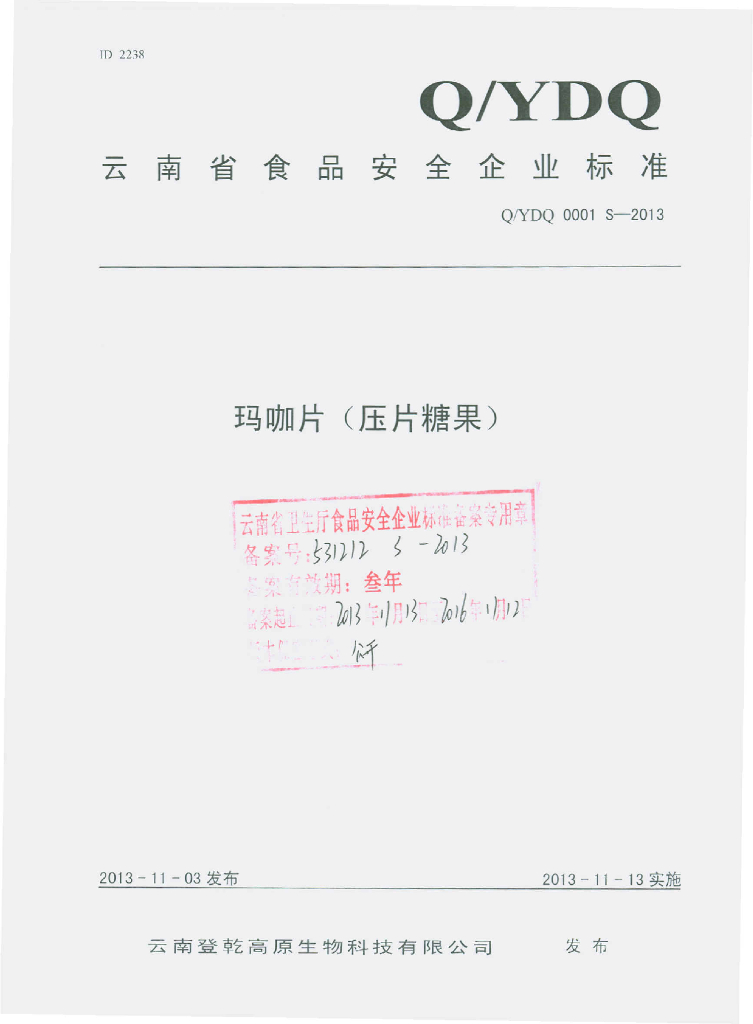 Q/YDQ 0001S-2013 标准预览