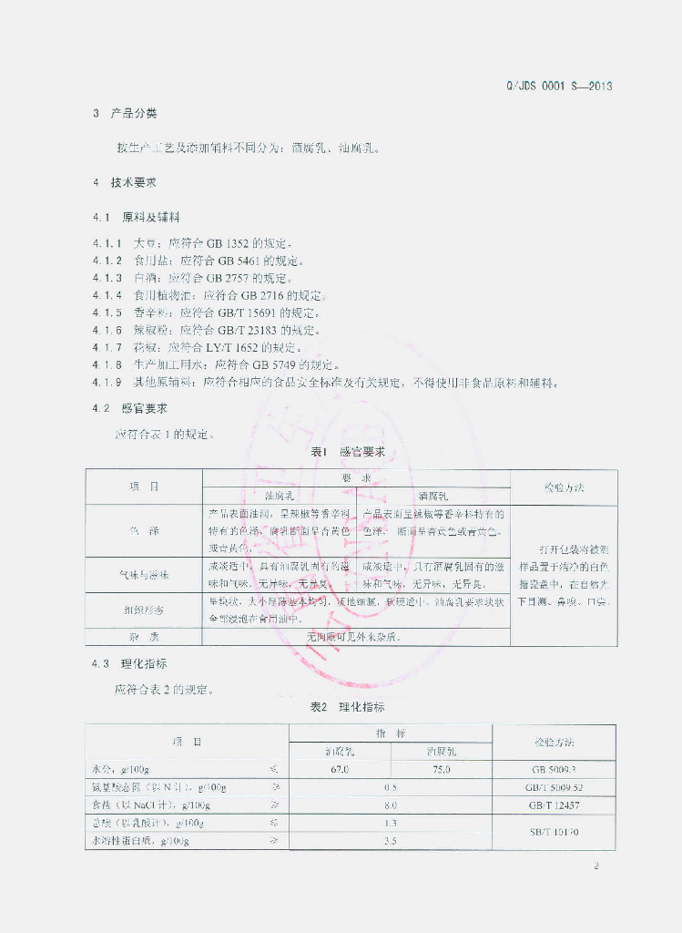 Q/JDS 0001S-2013 标准预览