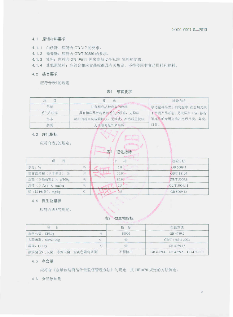 Q/YDC 0007S-2013 标准预览