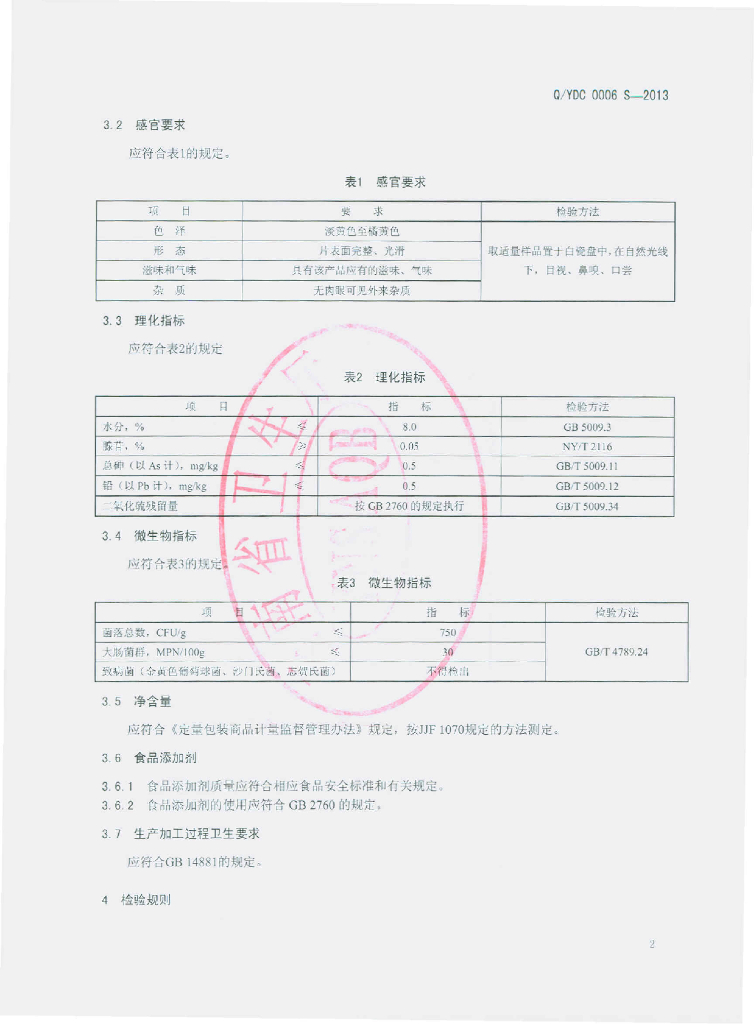 Q/YDC 0006S-2013 标准预览