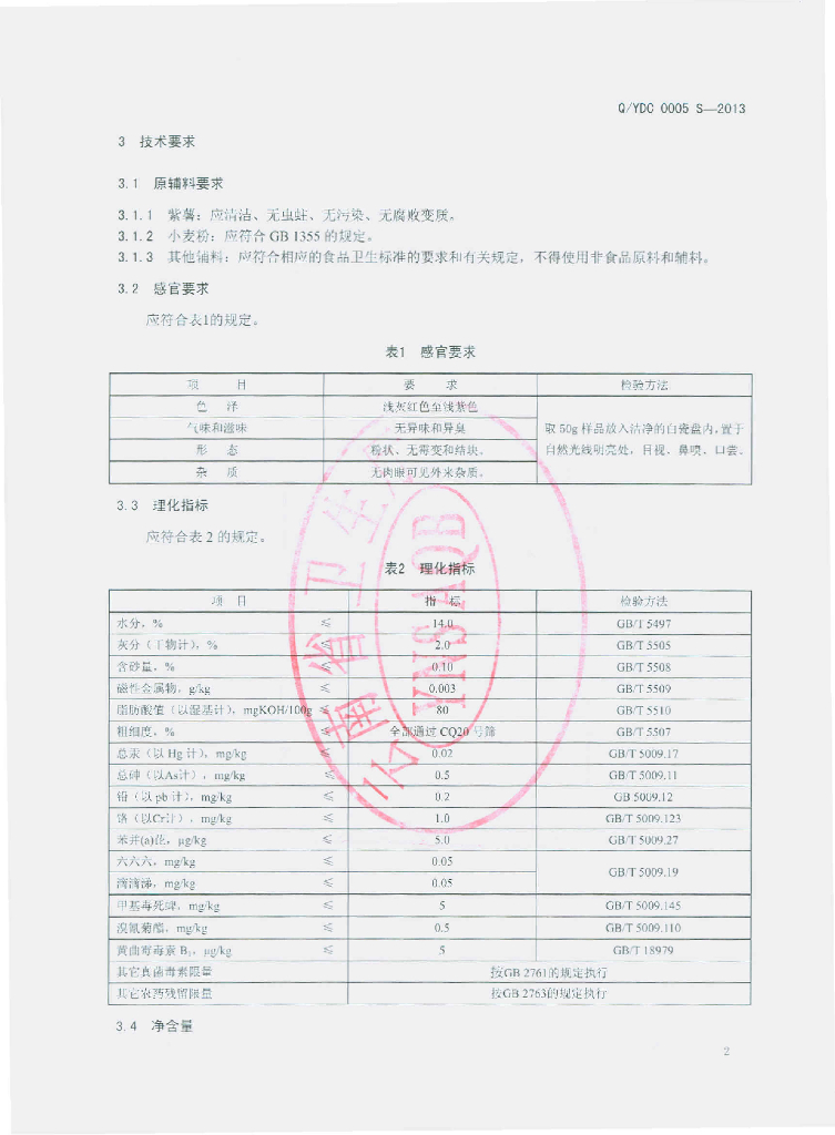 Q/YDC 0005S-2013 标准预览