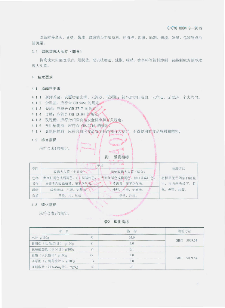 Q/CYQ 0004S-2013 标准预览