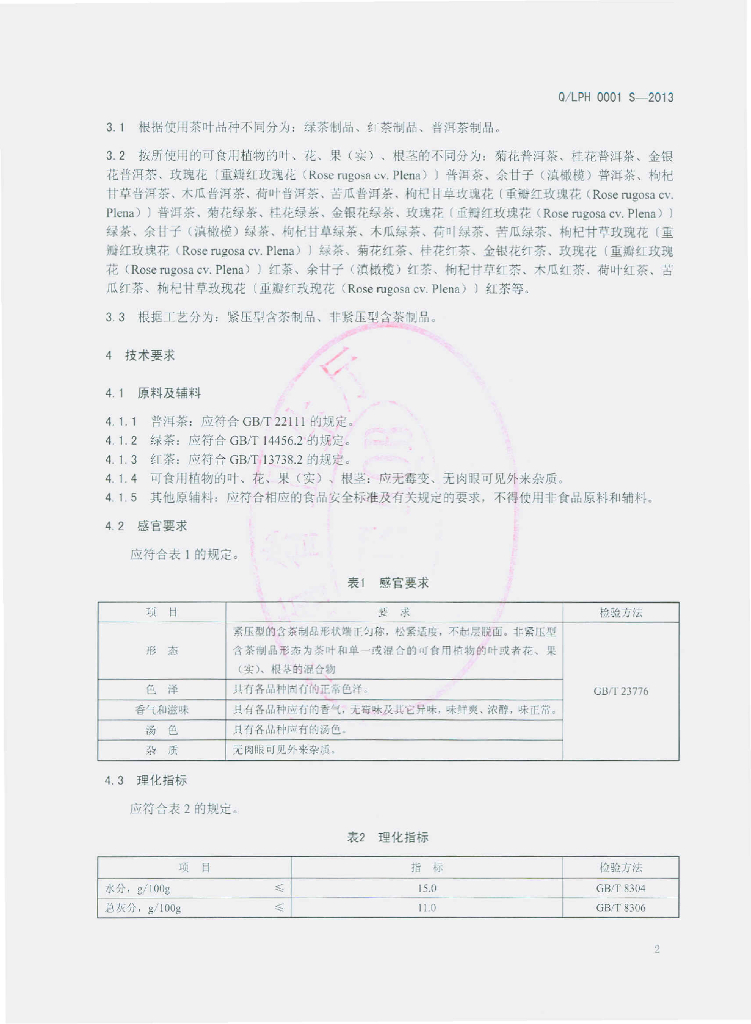 Q/LPH 0001S-2013 标准预览