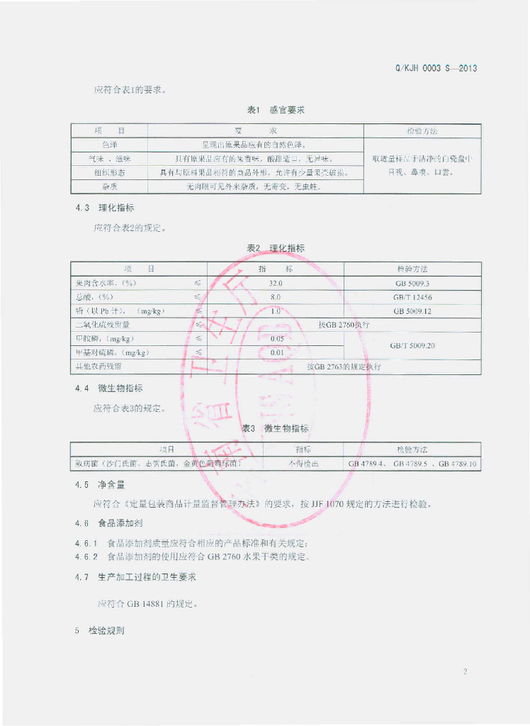Q/KJH 0003S-2013 标准预览