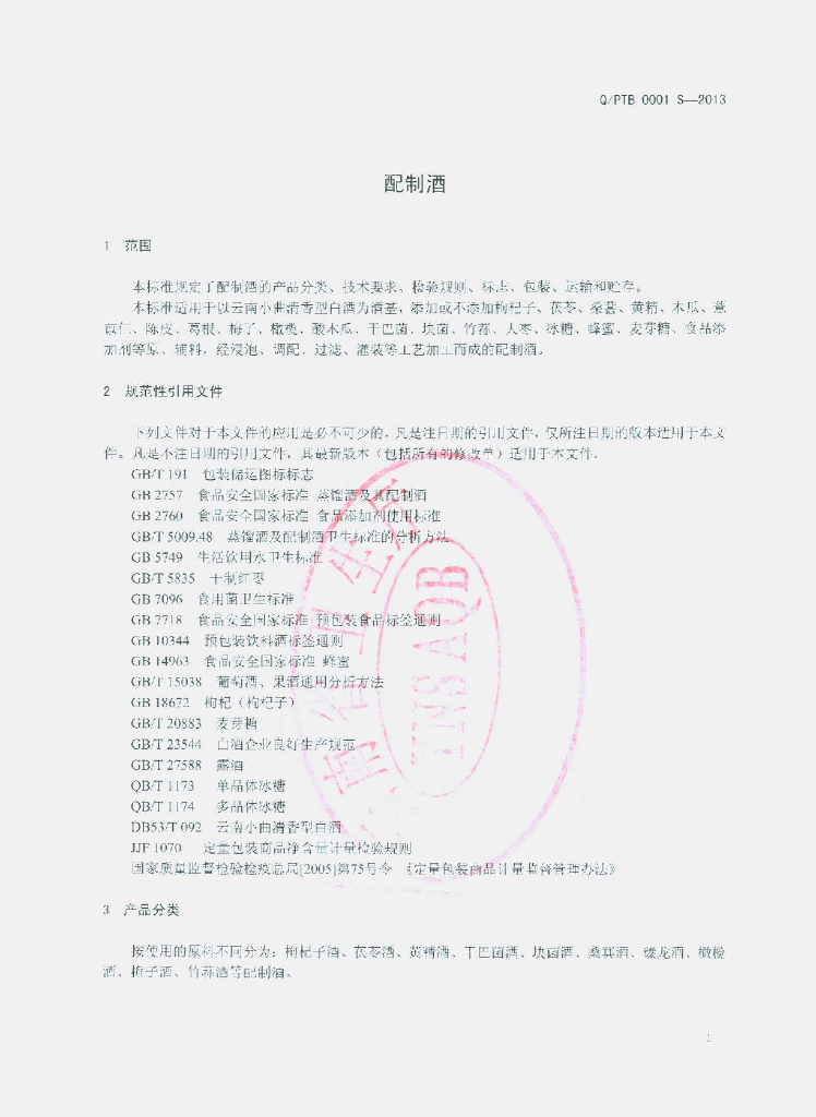 Q/PTB 0001S-2013 标准预览