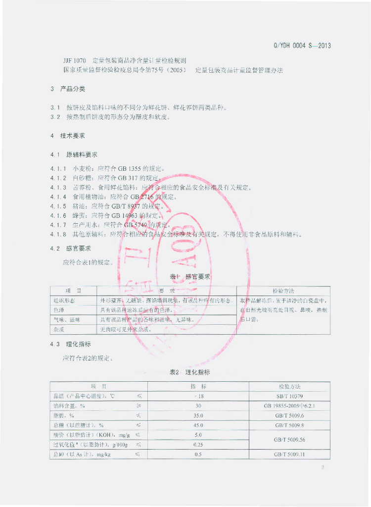 Q/YDH 0004S-2013 标准预览