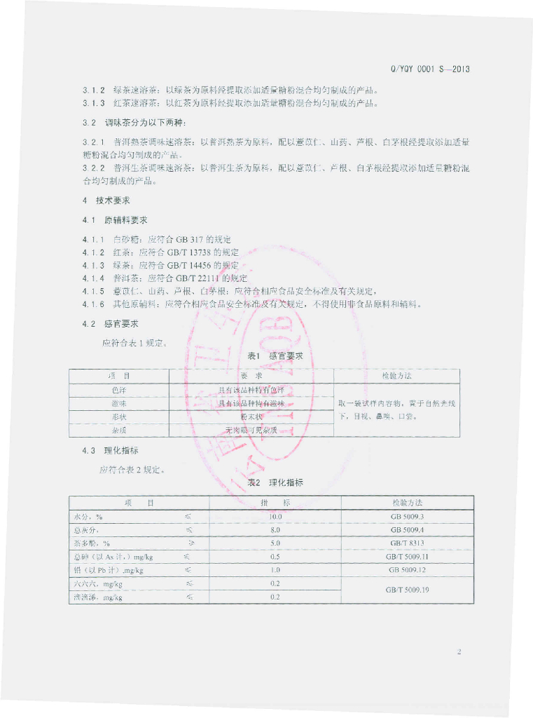 Q/YQY 0001S-2013 标准预览