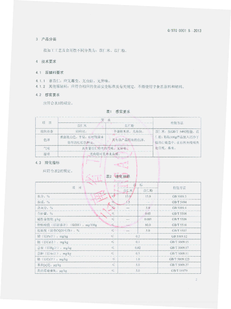Q/STQ 0001S-2013 标准预览