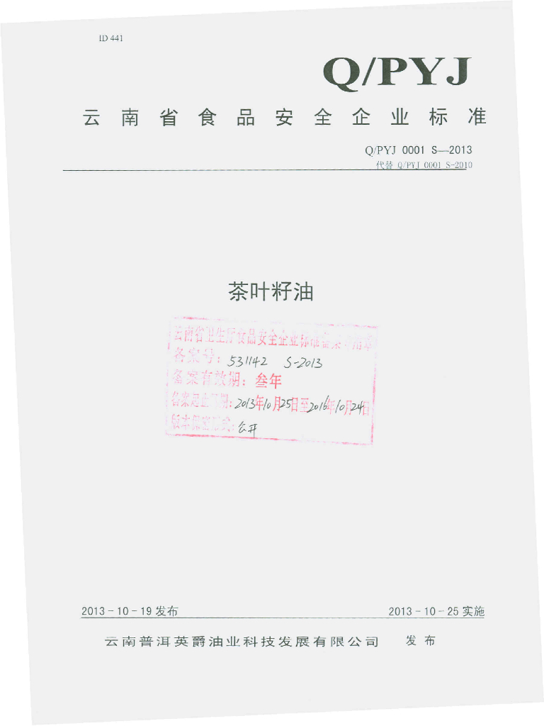 Q/PYJ 0001S-2013 标准预览