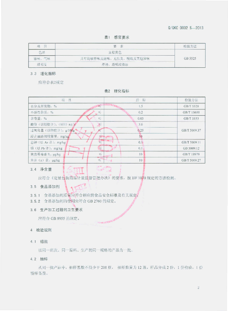 Q/GKC 0002S-2013 标准预览