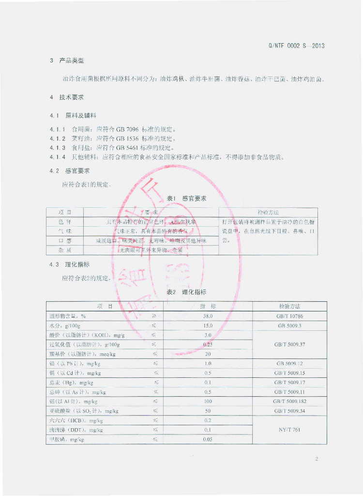 Q/NTF 0002S-2013 标准预览