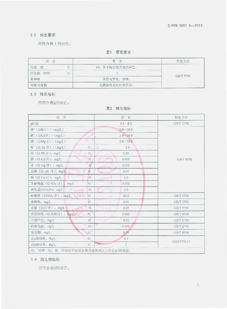 Q/HYM 0001S-2013 标准预览