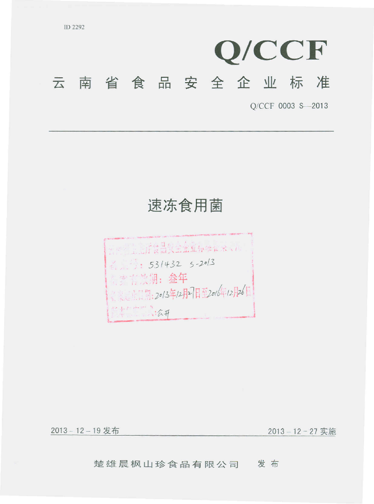 Q/CCF 0003S-2013 标准预览