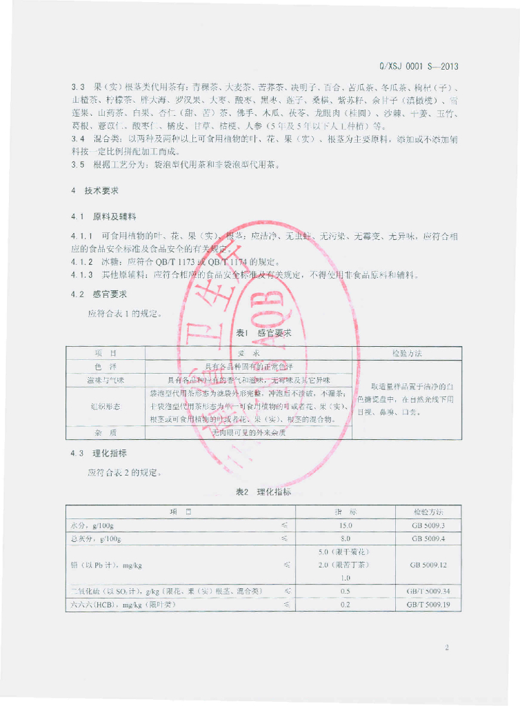 Q/XSJ 0001S-2013 标准预览