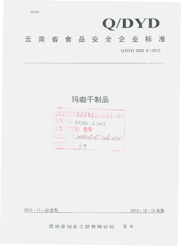 Q/DYD 0003S-2013 标准预览