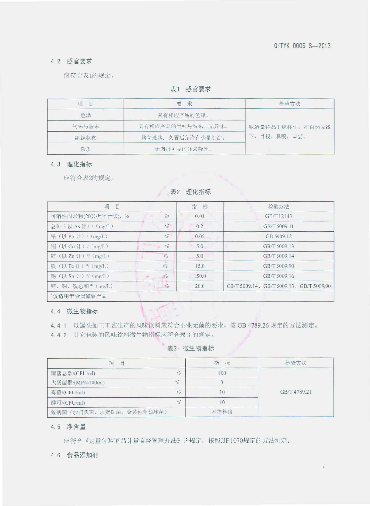 Q/TYK 0005S-2013 标准预览
