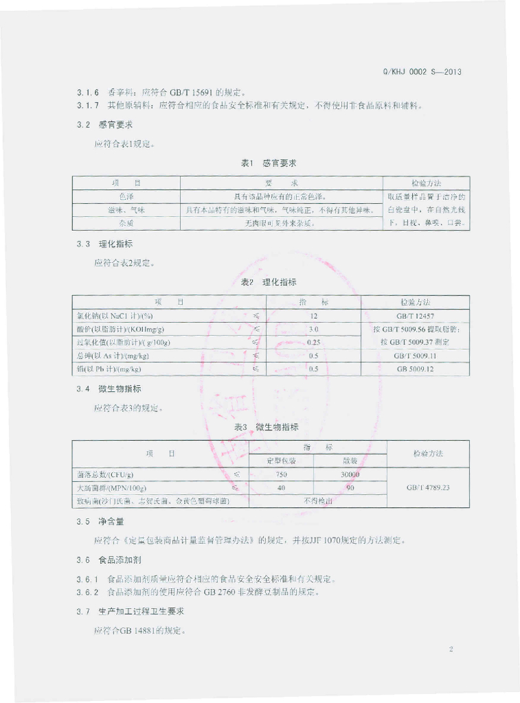 Q/KHJ 0002S-2013 标准预览