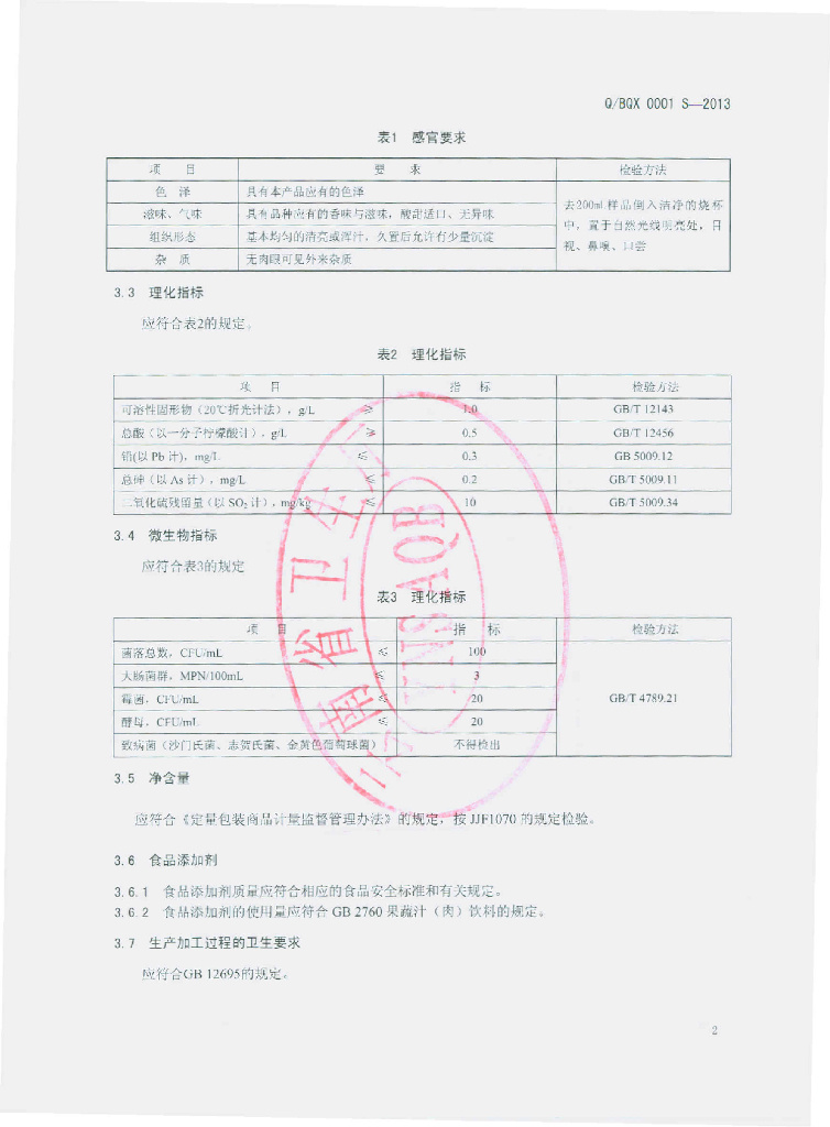 Q/BQX 0001S-2013 标准预览