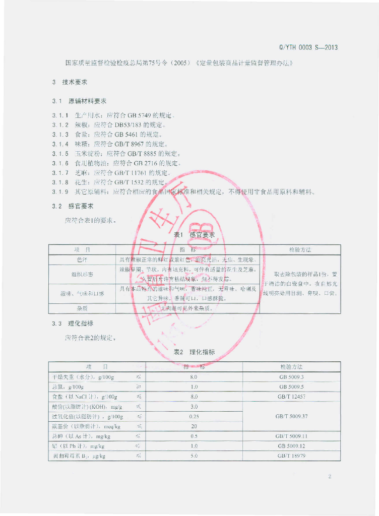 Q/YTH 0003S-2013 标准预览