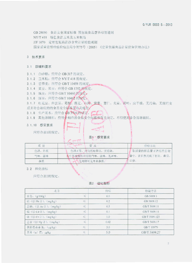 Q/YJR 0003S-2013 标准预览