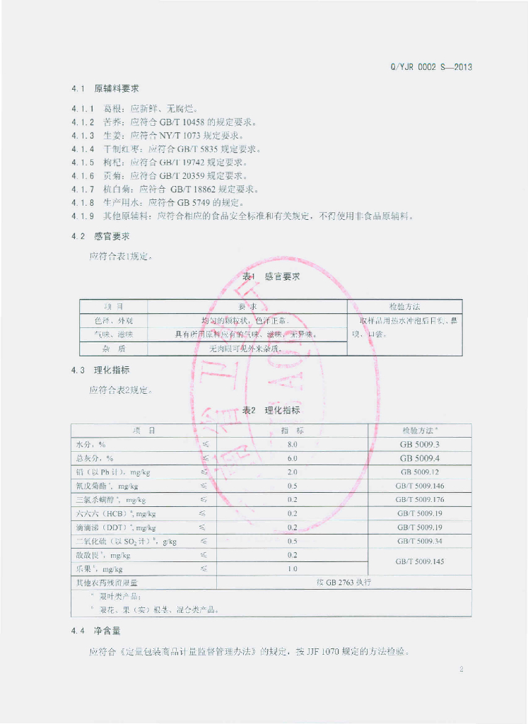 Q/YJR 0002S-2013 标准预览