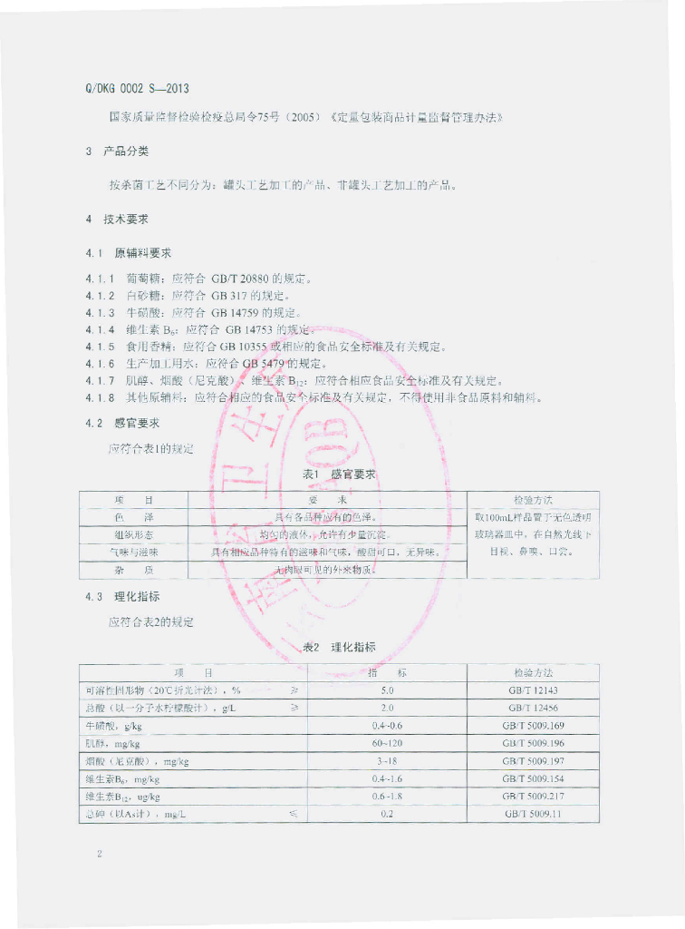 Q/DKG 0002S-2013 标准预览
