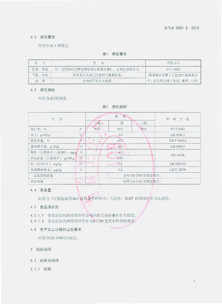 Q/YJH 0001S-2013 标准预览