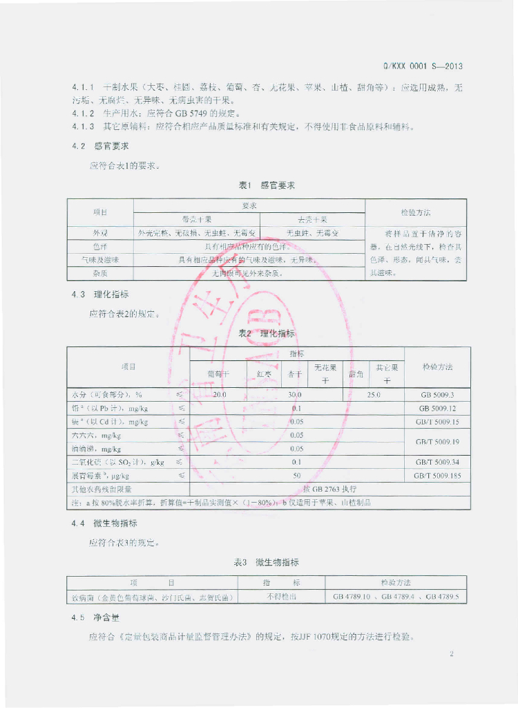 Q/KXX 0001S-2013 标准预览