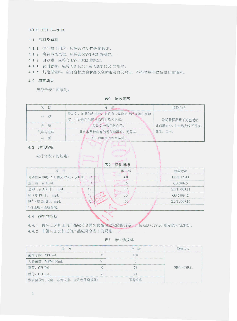 Q/YDS 0001S-2013 标准预览