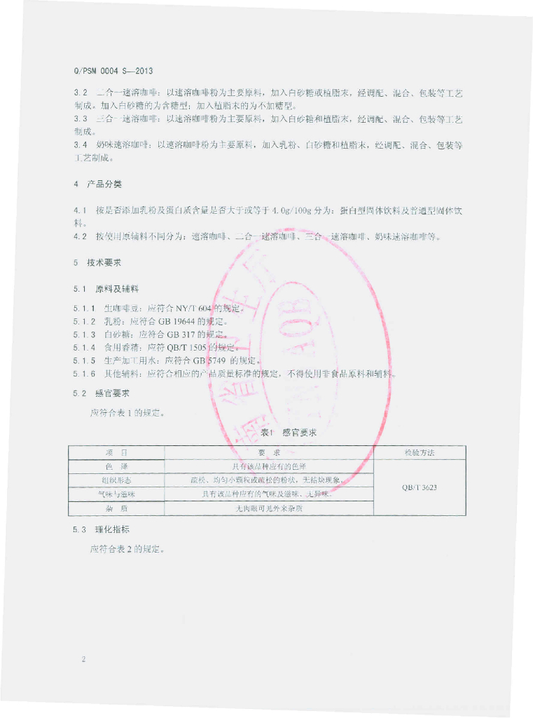 Q/PSM 0004S-2013 标准预览