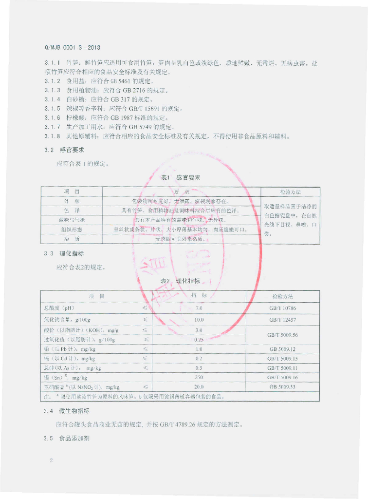 Q/MJB 0001S-2013 标准预览