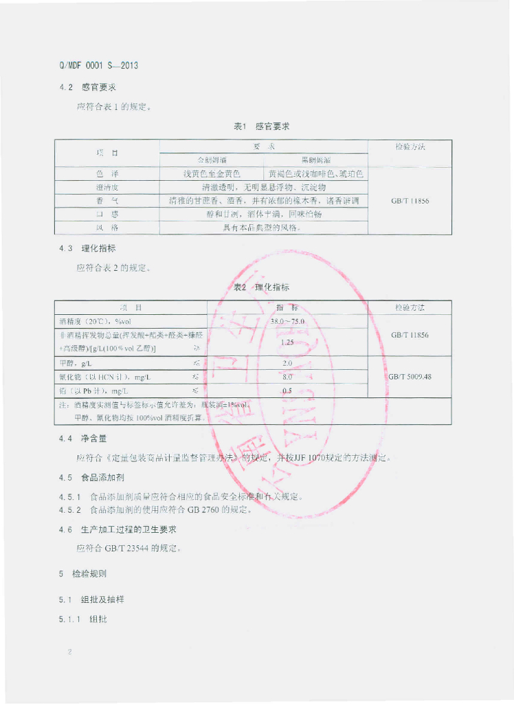 Q/MDF 0001S-2013 标准预览