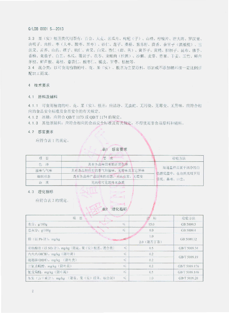 Q/LDB 0001S-2013 标准预览