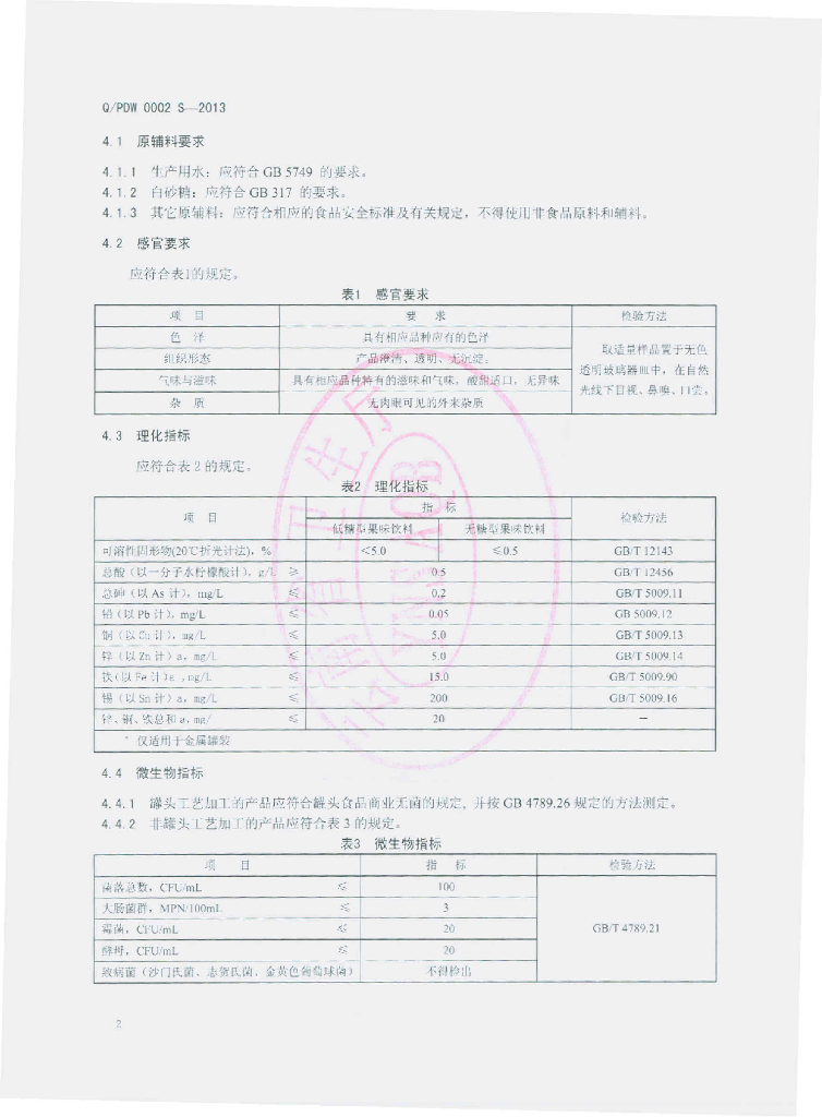 Q/PDW 0002S-2013 标准预览