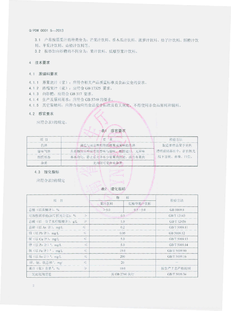 Q/PDW 0001S-2013 标准预览
