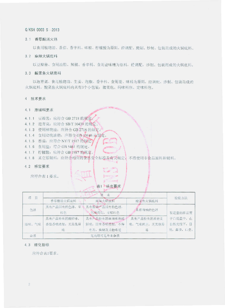 Q/KSH 0003S-2013 标准预览