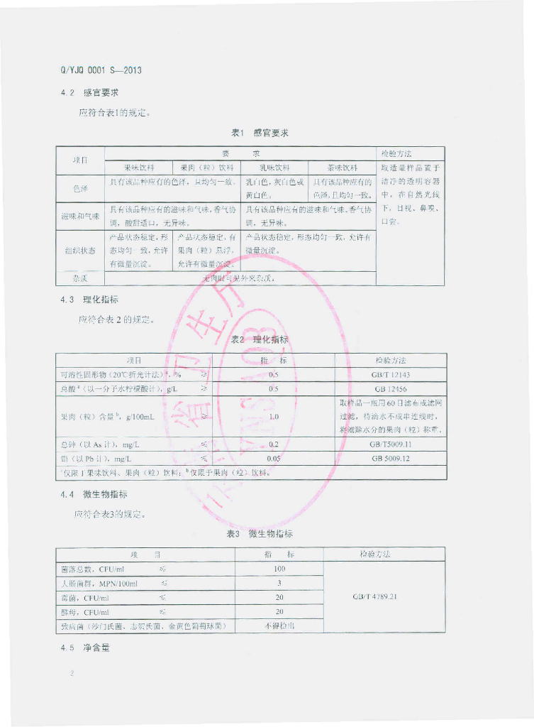 Q/YJQ 0001S-2013 标准预览