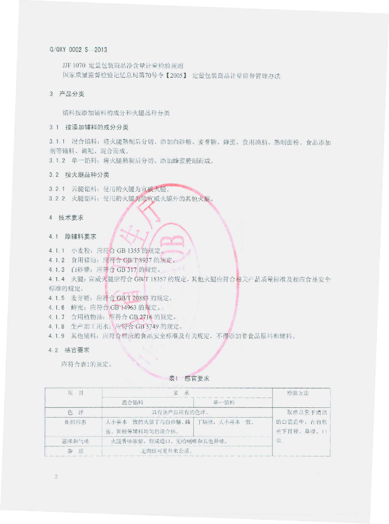 Q/QXY 0002S-2013 标准预览