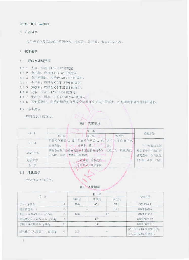 Q/YYS 0001S-2013 标准预览
