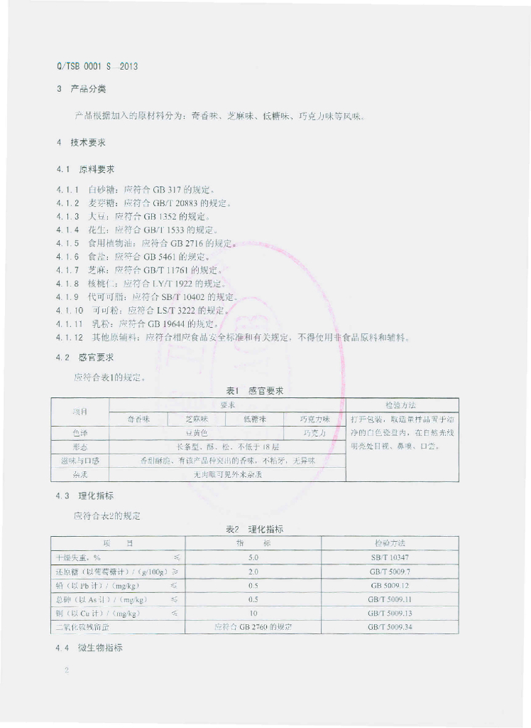 Q/TSB 0001S-2013 标准预览