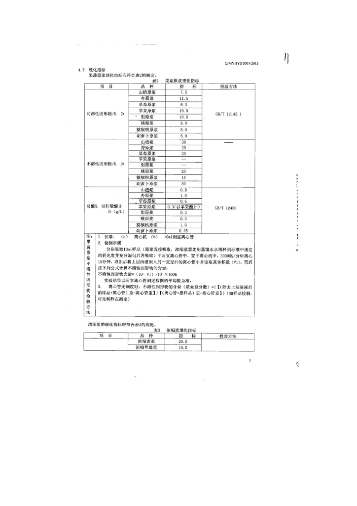 Q/MYHYS 0001-2013 标准预览