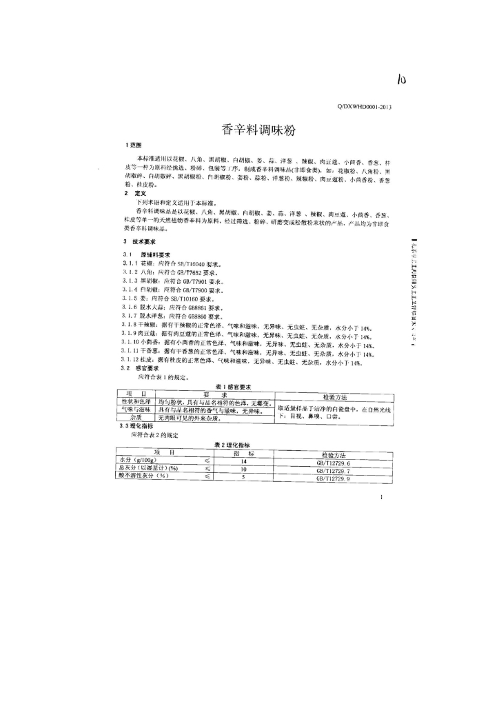 Q/DXWHD 0001-2013 标准预览