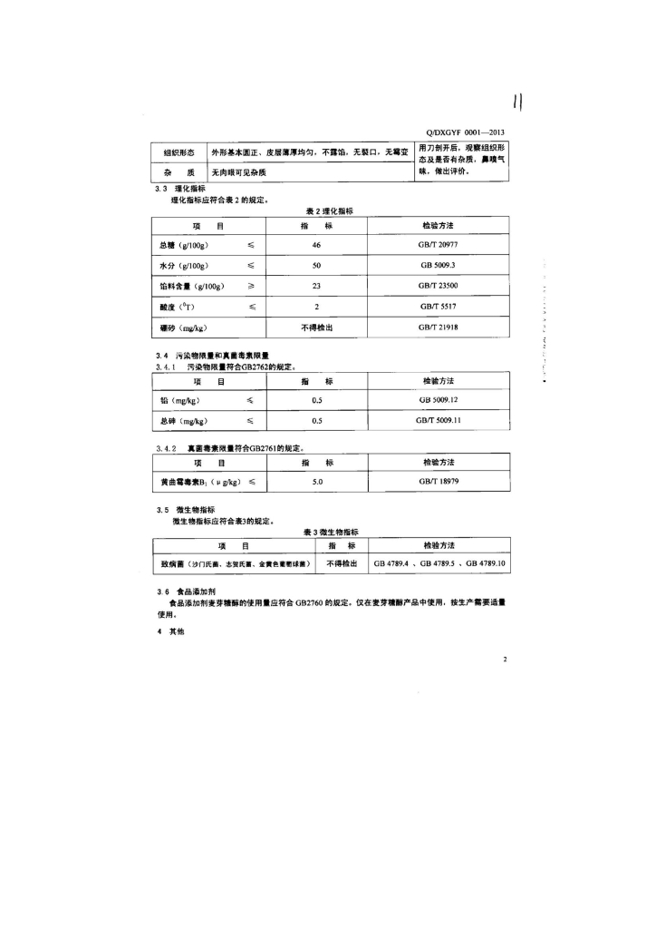 Q/DXGYF 0001-2013 标准预览